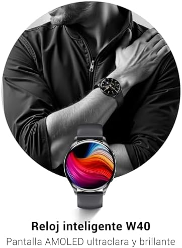 IOWODO Reloj Inteligente para Hombres - Mejor Smartwatch con Pantalla AMOLED 1.43", Llamadas Bluetooth, Monitor Cardíaco