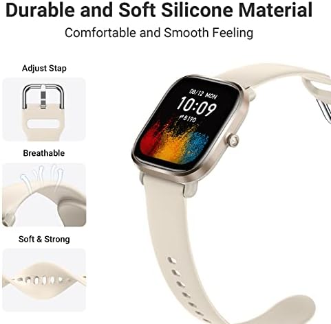 Higgs 5 Piezas Correa Suave Silicona Deportiva Rosa para Amazfit GTS/GTS 2/3/Bip Serie, Mujer Hombre