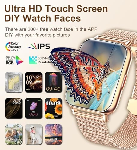 Reloj Inteligente Iaret para Mujer, 1,85"SMARTWORK con llamadas, 3 Correas, Monitoreo de Actividad y Deporte 100 Modos, 