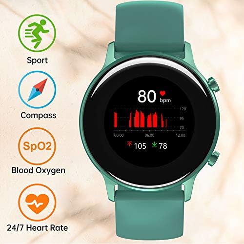 UMIDIGI Urun S Smartwatch para Mujer y Hombre con Monitoreo de Oxígeno en Sangre, Frecuencia Cardíaca y Sueño, Impermisi