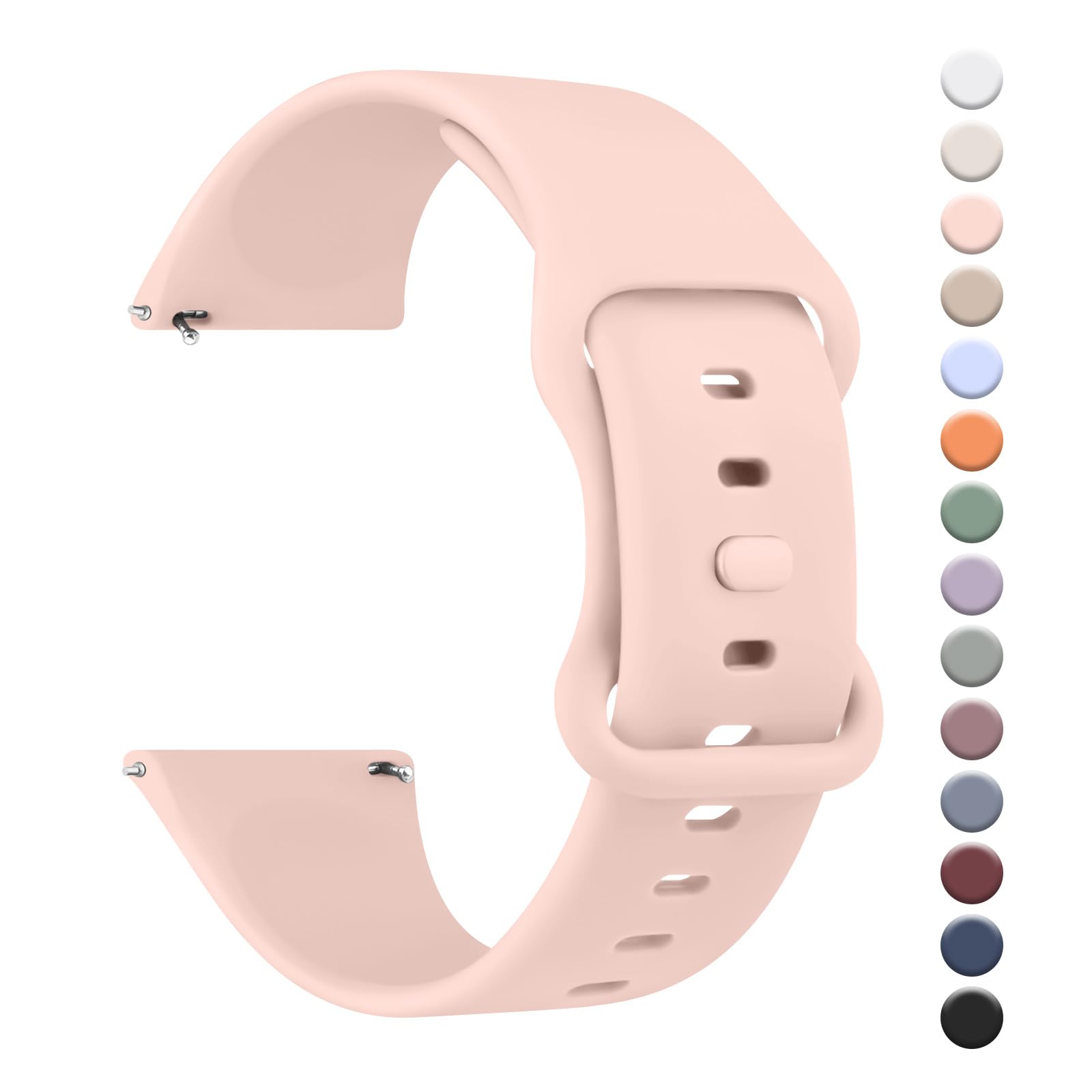 Mugust Correa Inteligente 22mm para hombre y mujer: Liberación Rápida de Silicone Rosa