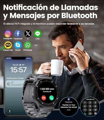 LIGE Reloj Inteligente Hombre con Llamadas Bluetooth, Always-On Display, 100+ Modos Deportivos Negro
LIGE Reloj Intelige