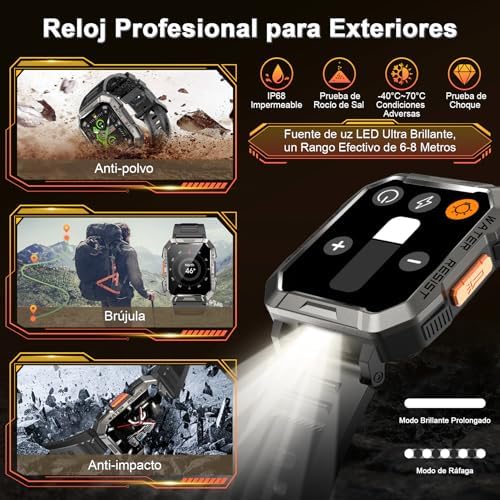 Reloj Inteligente Hombre ClimeCo Certified con Llamadas Bluetooth y Linterna