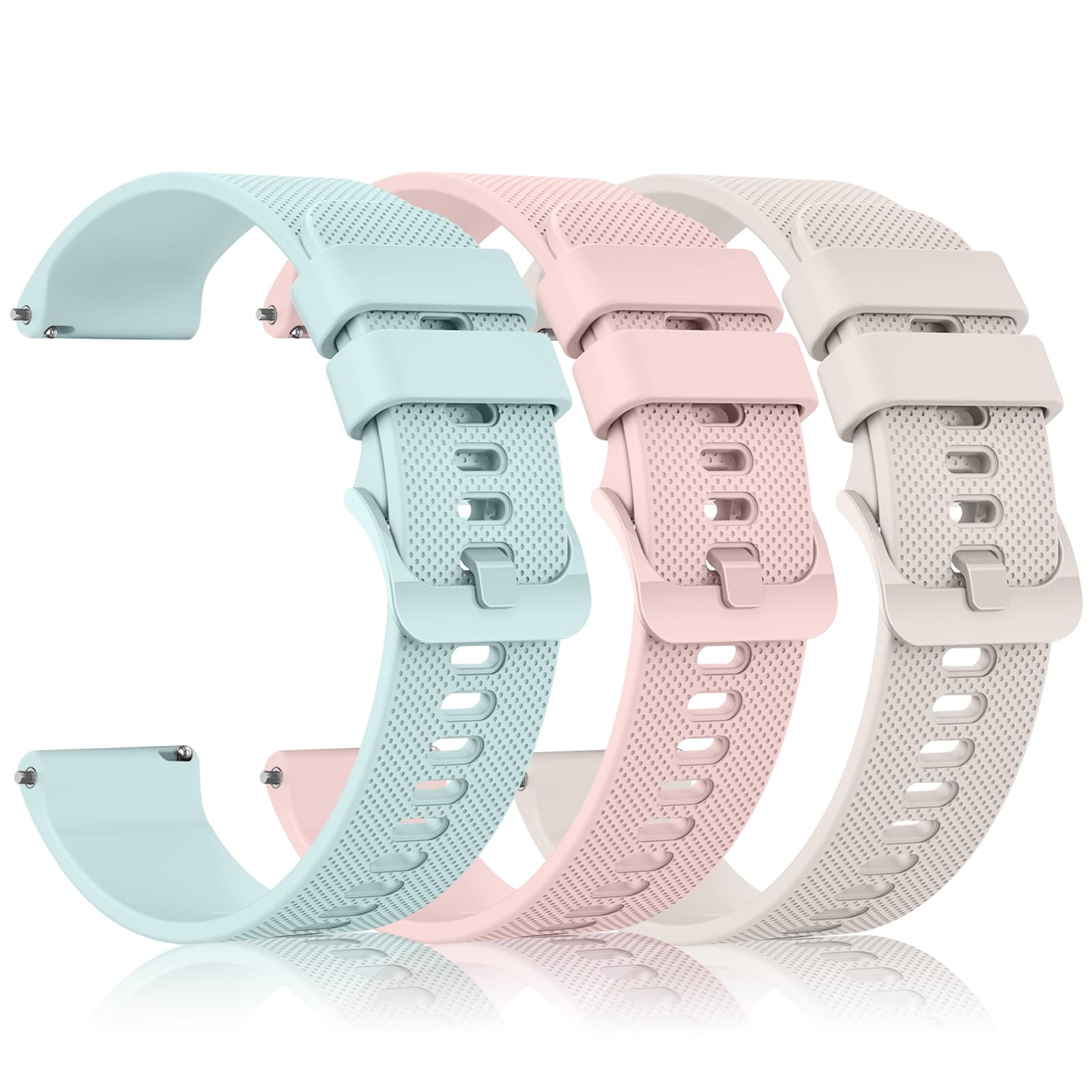 3 Piezas Correa para Reloj Inteligente Hombre Mujer, Liberación Rápida, Correa de Silicone Suave para Relojes Inteligent