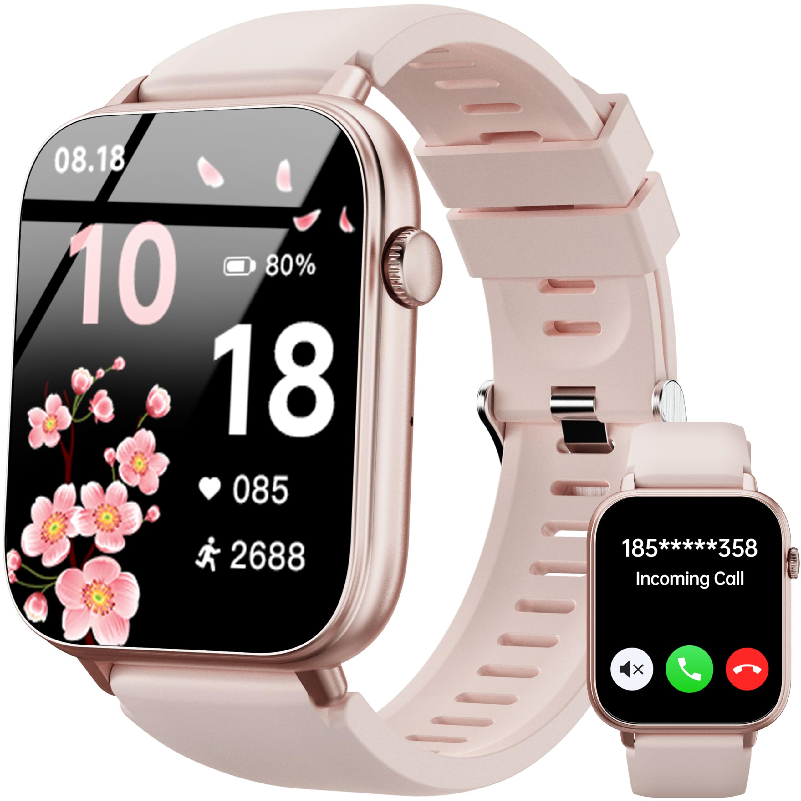 OUKITEL Reloj Inteligente para Mujer y Hombre, IP68 Impermeable, 100+ Modos Deportes, Podómetro y Pulsómetro, Bหลวงjets 